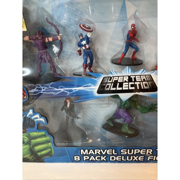 Marvel Super Team Collection 8 Pack Deluxe Figures Hulk Iron Man Captain America - Picture 8 of 16